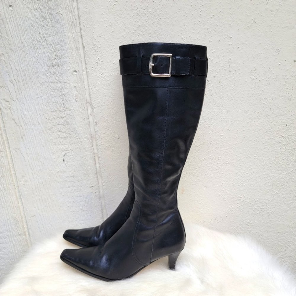 Coach adrianna black tall leather knee high boots